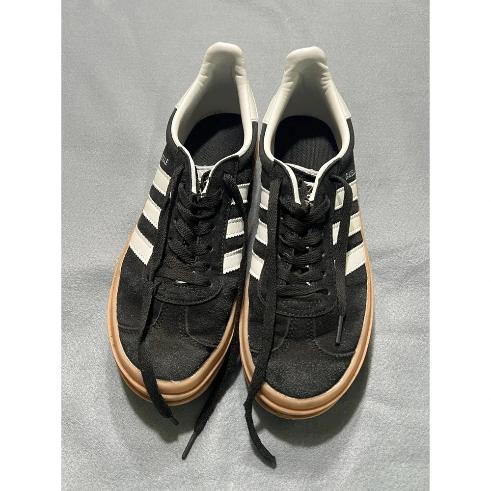 Adidas Gazelle Bold Women's Black White Gum Platform Sneakers IE0876